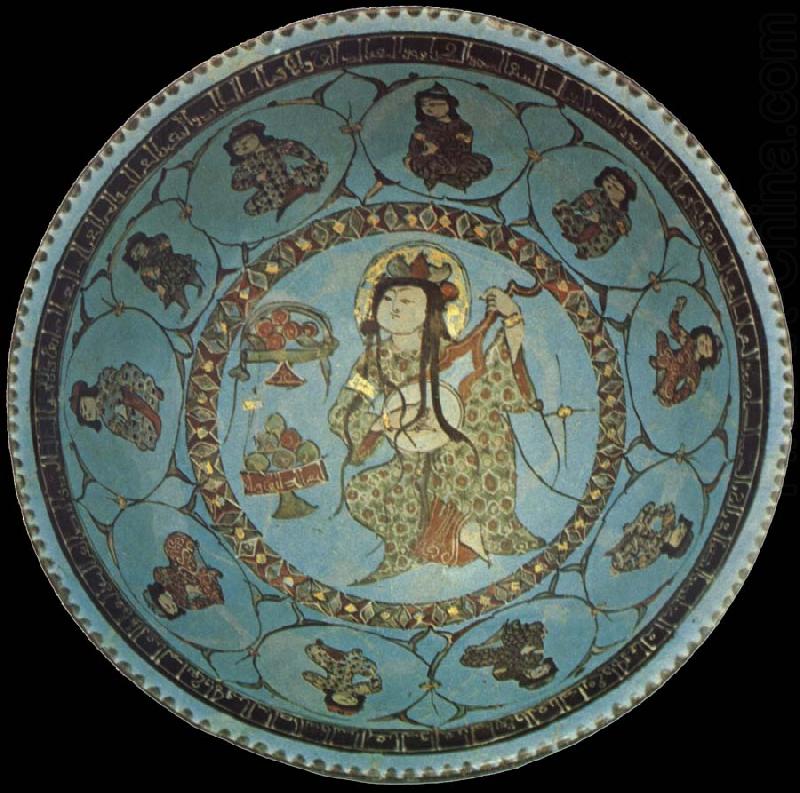 Dish with seated musician, unknow artist